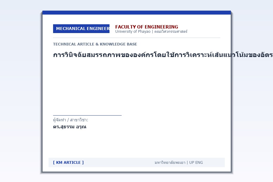 การวินิจฉัยสมรรถภาพขององค์กรโดยใช้การวิเคราะห์เส้นแนวโน้มของอัตราส่วน
