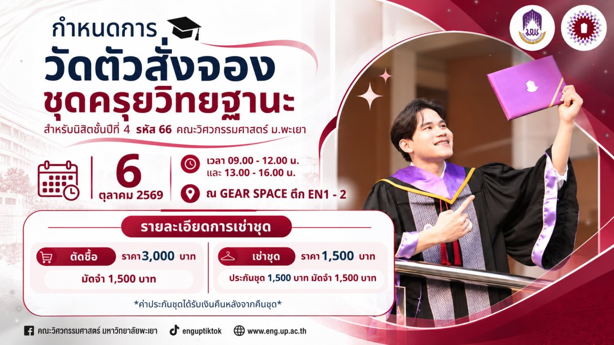 ประชาสัมพันธ์สำหรับนิสิตชั้นปีที่ 4  รหัส 66 คณะวิศวกรรมศาสตร์ ม.พะเยา ที่คาดว่าจะสำเร็จการศึกษา